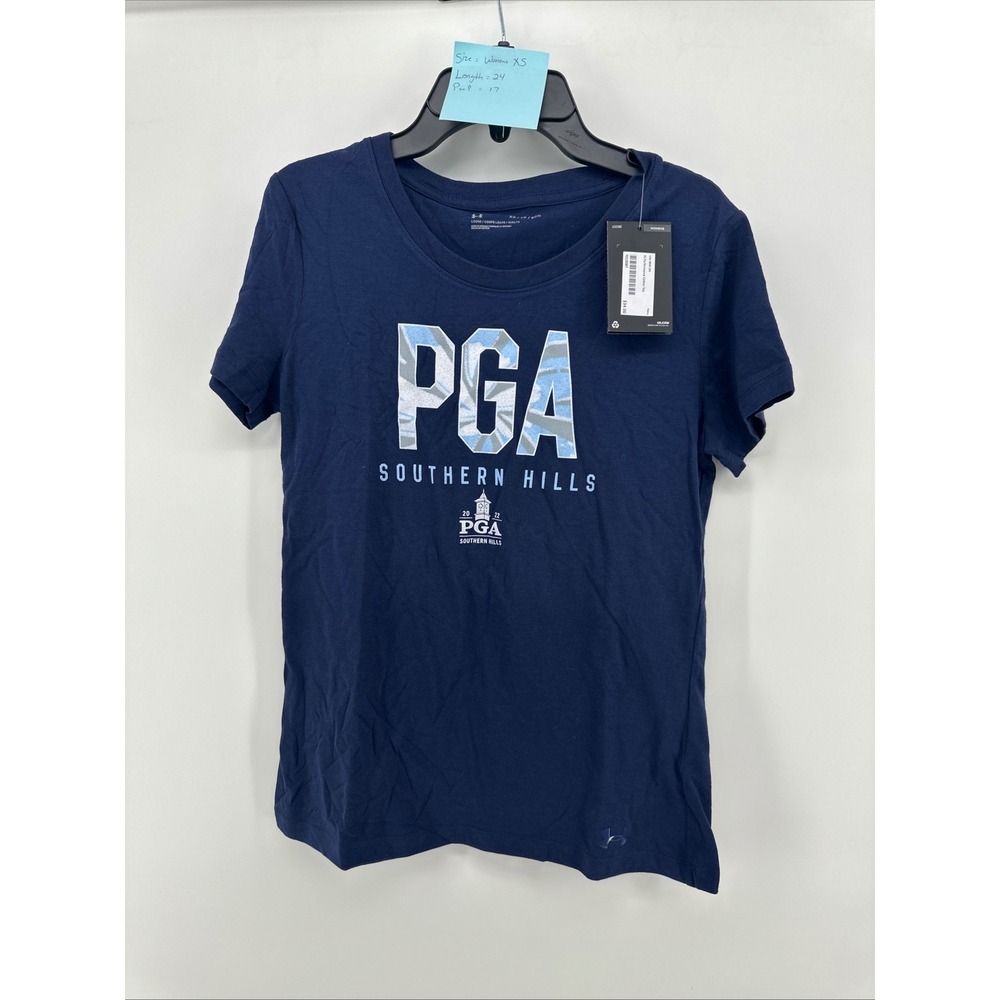 Under Armour Womens Navy PGA Southern Hills 2022‎ Graphic T-Shirt XS New